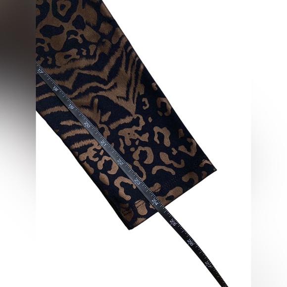 Noli | medium black + bronze shiny animal print leggings - Picture 3 of 5